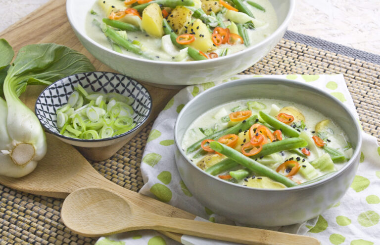 Grünes Bohnen-Kartoffel-Curry mit Pak Choi | Toastenstein