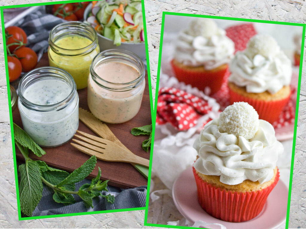 Bloggeburtstag Joghurt-Dressings und Kokos-Mandel-Cupcakes