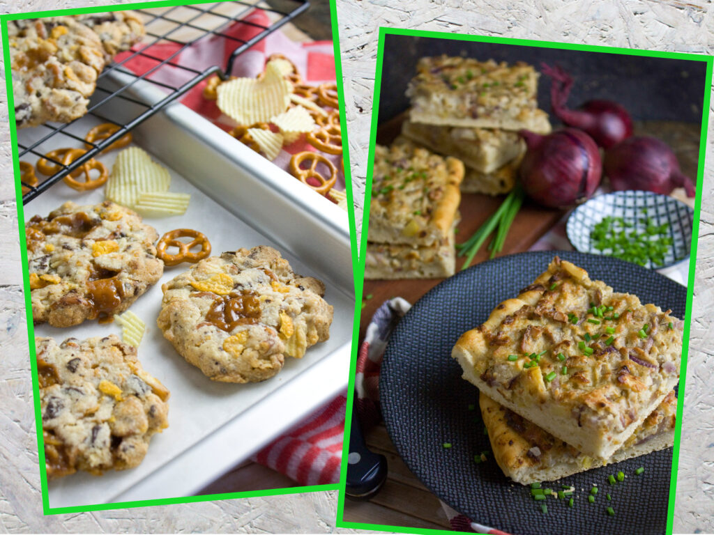 Bloggeburtstag Kompost-Kekse Apfel-Zwiebelkuchen