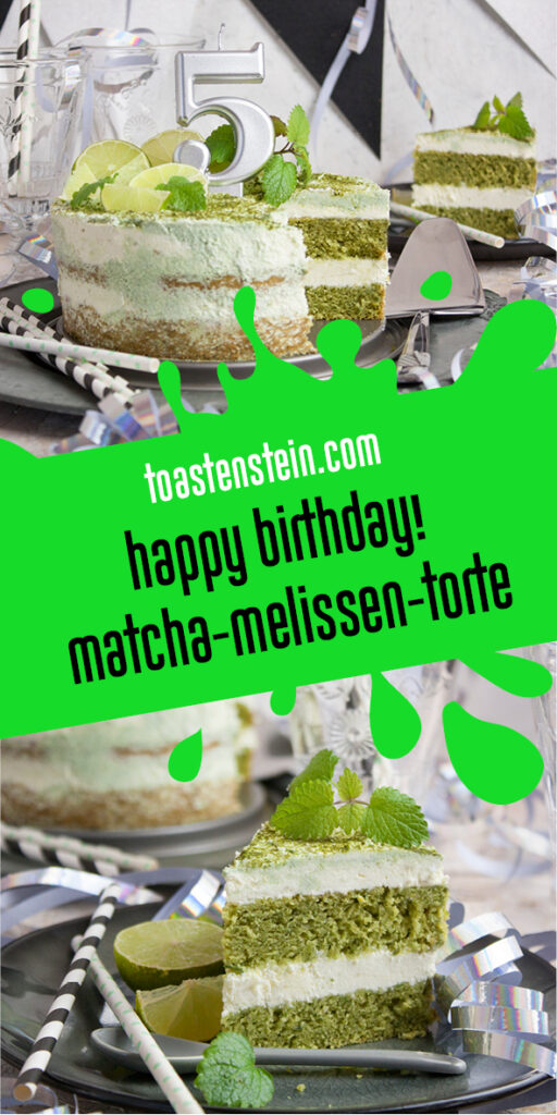 Melissen-Matcha-Torte mit Frischkäse-Frosting