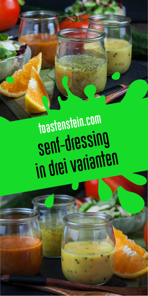 Senf-Dressing in drei Varianten