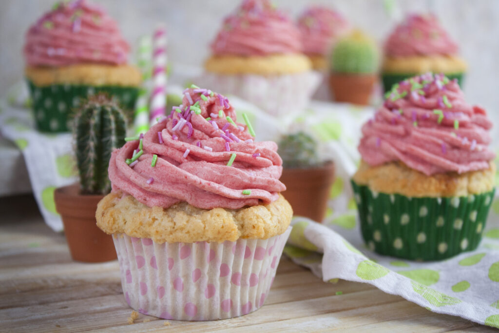 Kaktusfeigen-Cupcakes mit Zitrone