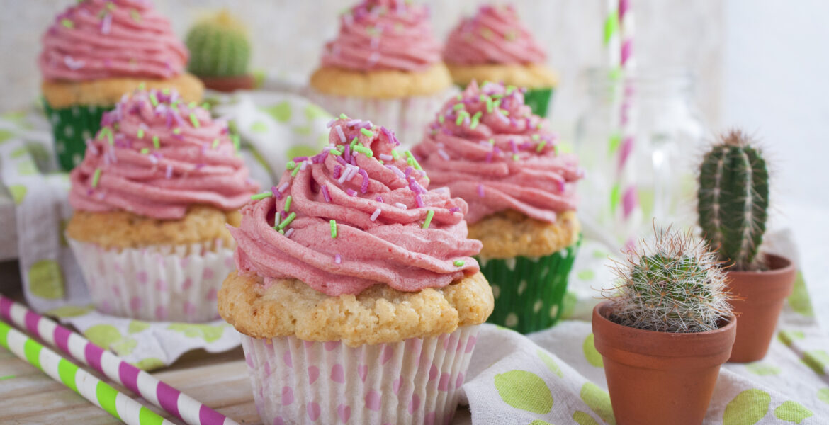 Kaktusfeigen-Cupcakes mit Zitrone