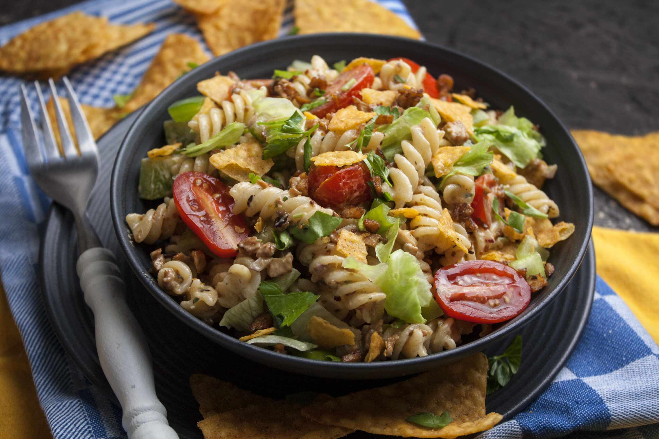 Würziger Nacho-Pasta-Salat