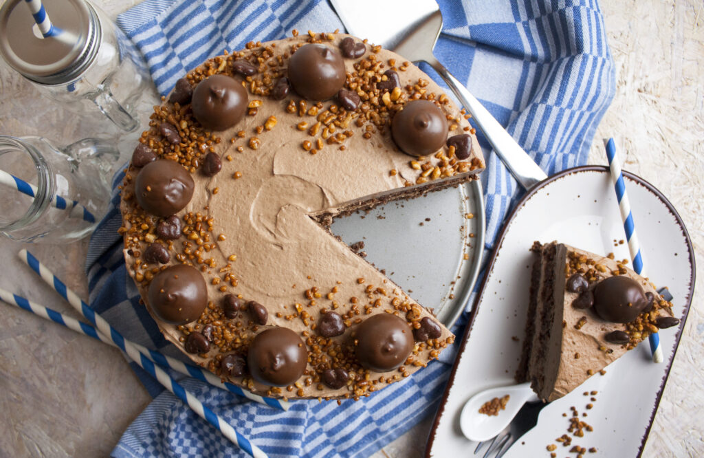 Vegane Haselnuss-Nougat-Torte | Toastenstein