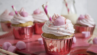 Erdbeer-Milchshake-Cupcakes