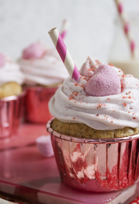 Erdbeer-Milchshake-Cupcakes