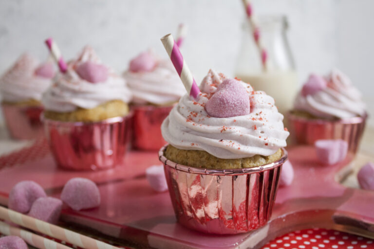 Erdbeer-Milchshake-Cupcakes