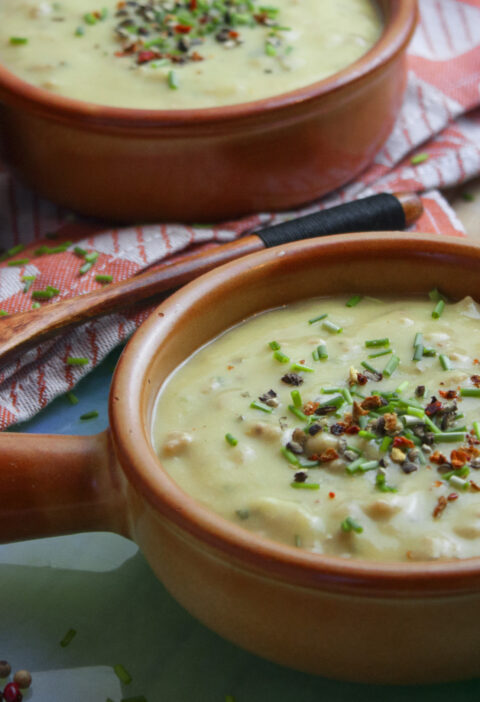 Vegane Käse-Lauch-Suppe