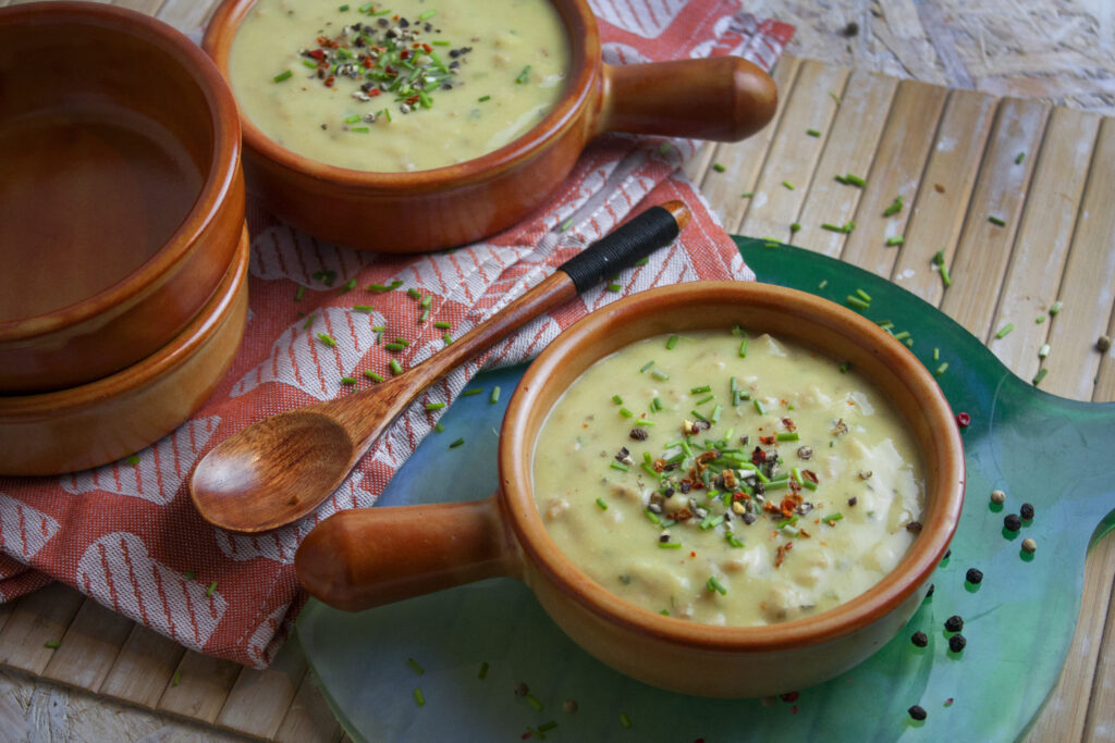 Vegane Käse-Lauch-Suppe