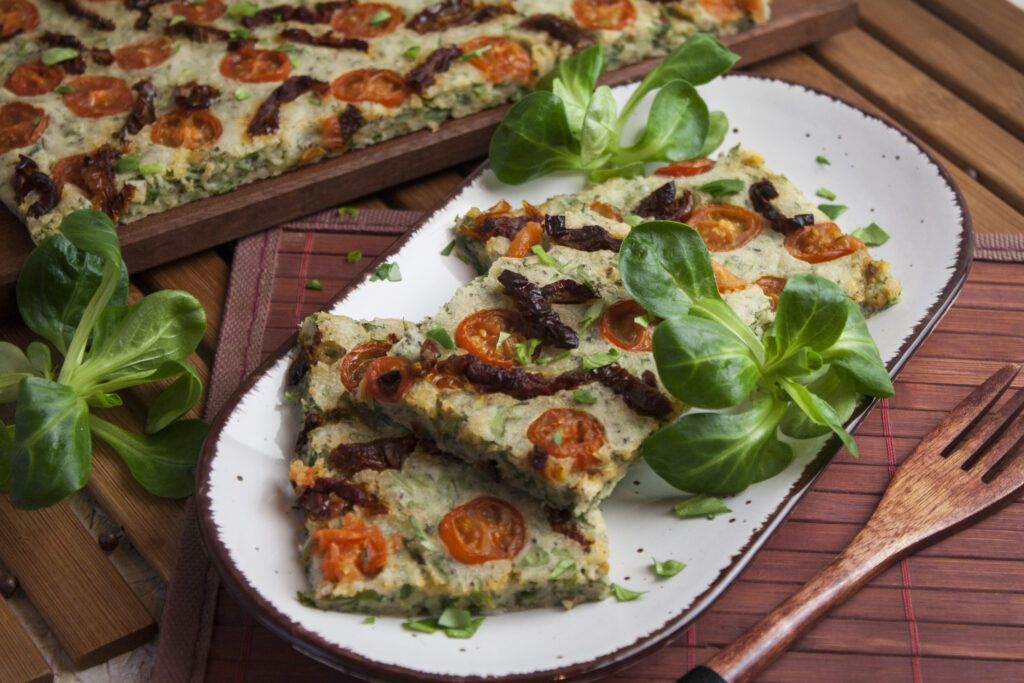 Sommerliche Rucola-Pfannkuchen aus dem Backofen