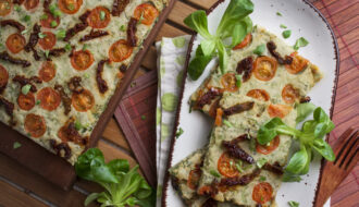 Sommerliche Rucola-Pfannkuchen aus dem Backofen