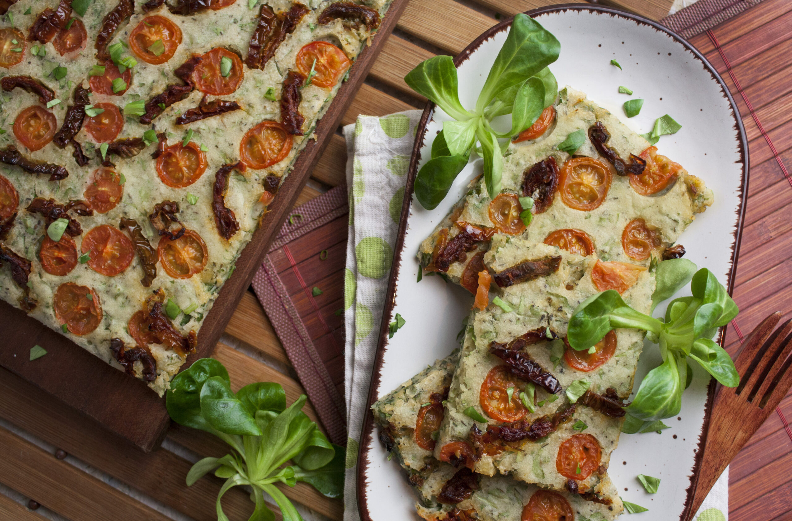 Sommerliche Rucola-Pfannkuchen aus dem Backofen